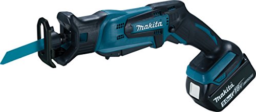 Makita DJR183RT1J - Sierra de sable (3000 spm, 1,3 cm, 5 cm, 1,5 m/s², 76 dB, Negro, Azul)