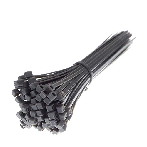 CW Handel - Bridas de cable prémium en color gris (100 unidades, 150 mm x 2,5 mm), resistentes a los rayos UV, al calor y al frío.