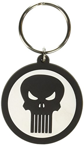 Marvel The Punisher Logo PVC Soft Touch Key Ring Accesorios Clave, Multicolor, Talla única (Monogram International 68683)