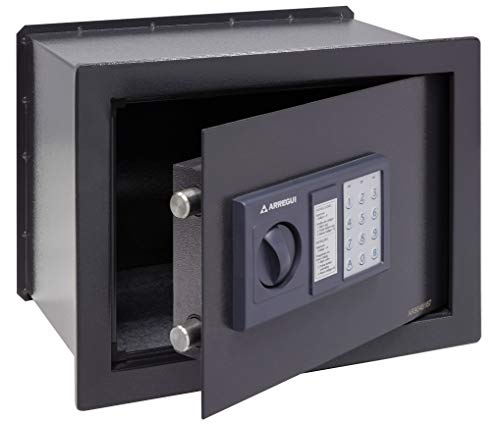 Arregui W25EB Caja fuerte de empotrar electrónica con pomo. 380x280x250mm, Gris oscuro, 380 x 280 x 250 mm