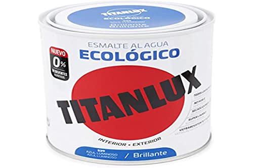 Titanlux - Esmalte Agua Ecologico Brillante, Azul, 750ML (ref. 00T053934)