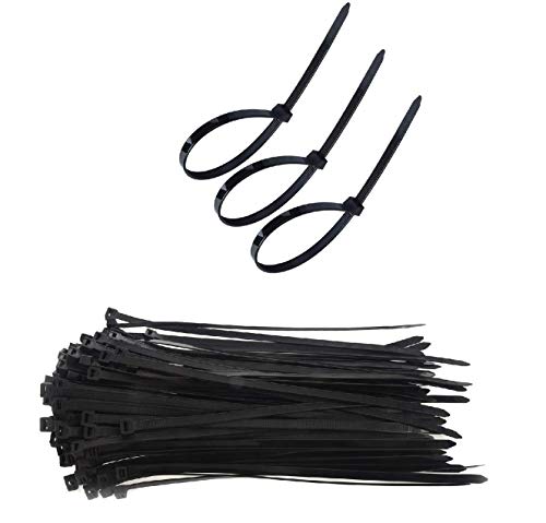 Secwell 150 Piezas Bridas de Cables 400 mm x 7,6 mm Bridas Negras para Cables Bridas de Nailon con Autobloqueo para Hogar Oficina Taller