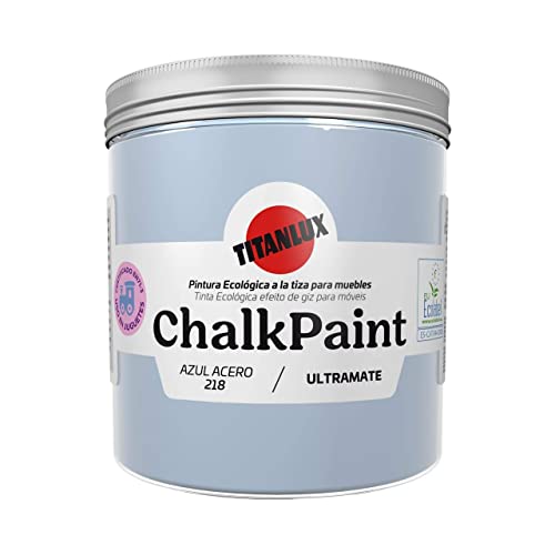 Titan - Chalk Paint Pintura a la Tiza (750 ml, Azul Acero)