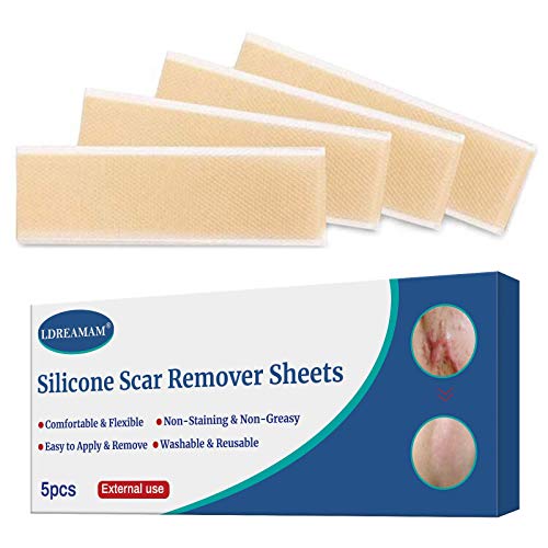 Cicatrices,Hojas de eliminación de cicatrices de silicona,(5pcs) Hojas de silicona para la eliminación de cicatrices para secciones en C, reducción de cicatrices