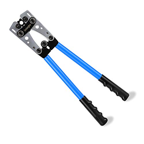 HX-50B Cable de batería Herramientas de enganche para alicates Alicates de electricista de mano para engarzar Cable de alambre de 6-50 mm² (AWG 8-1 / 0) con engrosado y reforzado la placa metálica