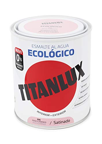 Titanlux Esmalte Ecológico Acrílico Satinado Titan 750 ml (Rosa Flamingo 0526)