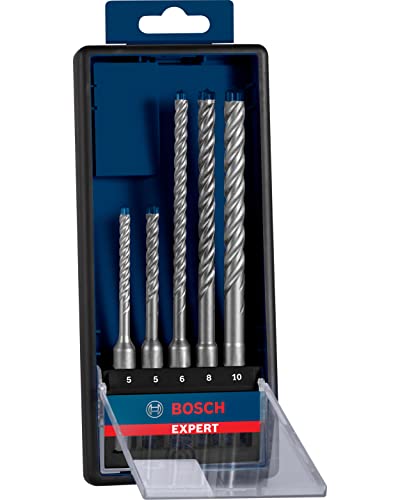 Bosch Professional 5 piezas Set de brocas para martillo Expert SDS plus-7X (para Hormigón armado, Ø 5-10 mm, accesorios Martillo perforador rotativo)