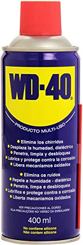 WD-40 Producto Multi-Uso- Spray 400ml-Lubrica, Afloja, Protege del óxido, Dieléctrico, Limpia metales y plásticos y Desplaza la humedad