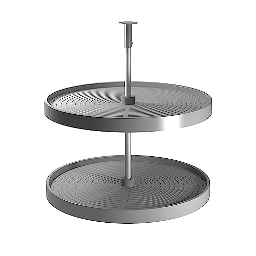 EMUCA - Juego de bandejas Circulares Shelvo para Mueble de Cocina, 800, Plástico Gris y Aluminio