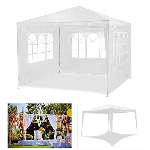 Carpa de jardín para fiestas impermeable de 3 x 3 m de HG®, carpa para eventos, camping o asociaciones de alta calidad con tubos de acero, Weiß