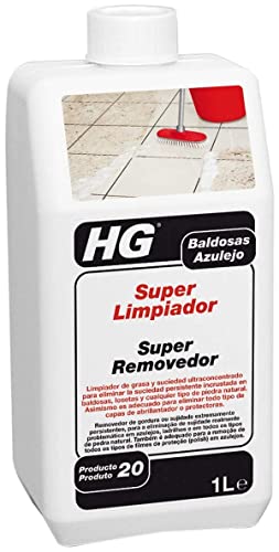 HG Super Limpiador (producto 20), Limpia Azulejos, Losas y Suelos de Piedra, Elimina con Facilidad la Grasa y la Suciedad (1 litro) - 435100130