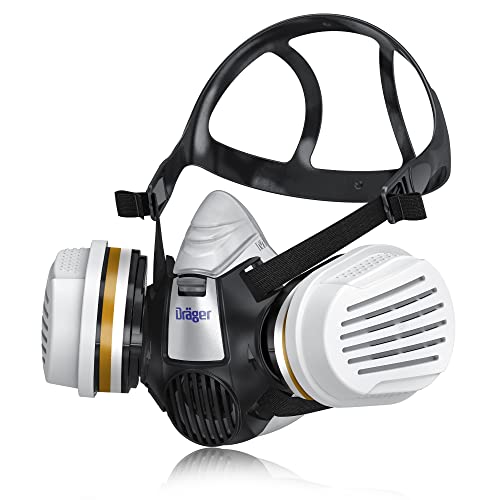 Dräger X-plore 3300 semimáscara + filtros de cartucho A2 P3 RD | Respirador de seguridad homologado | Trabajos de pintura y agricultura contra fumigantes, insecticidas, tintes