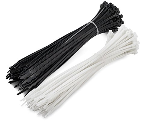 MutePower Bridas para Cables de 40 cm de Longitud 50-Pack Negro y Blanco de Nylon para Cargas Pesadas soporta 55kg - 7.2x400mm