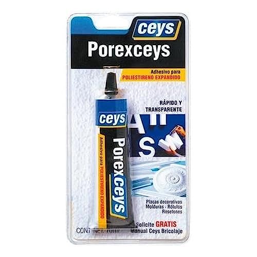 Ceys - Adhesivo especial para corcho - Especial Poliestireno expandido - Rápido y transparente - 70 ML