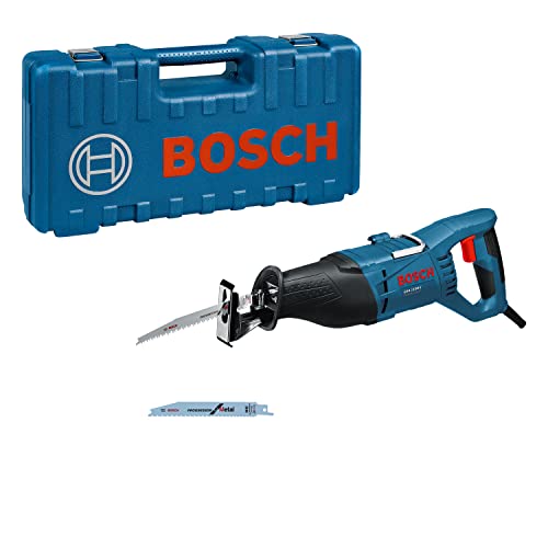 Bosch Professional Sierra Sable (1100 W, 0-2700 cpm, profundidad de corte 230 mm, en maletín), Azul, Única
