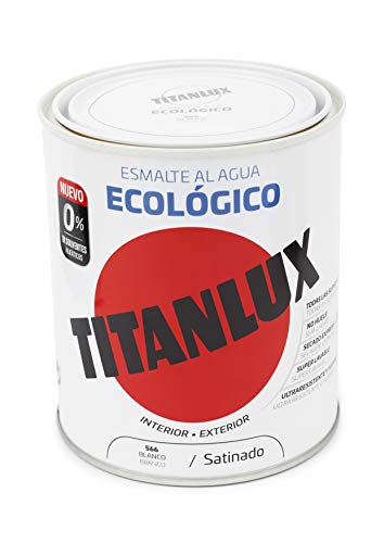Titanlux - Esmalte agua ecologico santinado, Blanco, 250ML (ref. 01T056614)