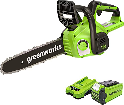 Greenworks G40CS30IIK2 Motosierra a Batería, Longitud de Barra de 30 cm, Velocidad de Cadena de 4,2 m/s, 2,6kg, Engrasador Automático, Batería de 40V 2Ah y Cargador, Garantía de 3 Años