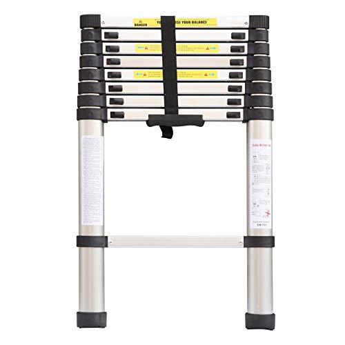MorNon 2.6M Escalera Loft Telescópica Escaleras Paso Plegables Extensibles Que Aseguran el Perno