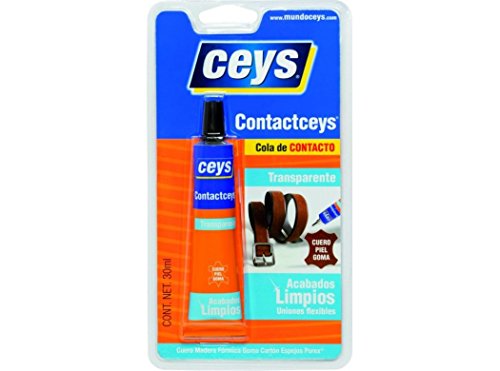 Ceys - Cola de contacto transparente - Acabados limpios - Pegamento para cuero, piel y goma - 30ML