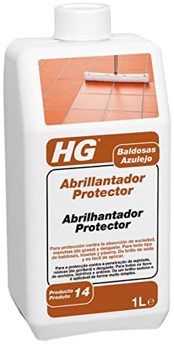 HG Abrillantador Protector 1L - contra el desgaste y los arañazos - Para todo tipo de baldosas de suelo, losetas y pizarra