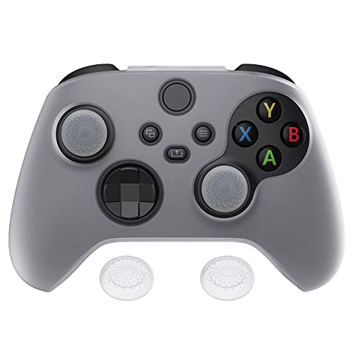 PlayVital Funda Camuflaje de Silicona para Xbox Series X Control Protector Antideslizante Cubierta con Tapas para el Pulgar Funda de Goma Suave Funda Piel para Xbox Series S Mando(Blanco Claro)