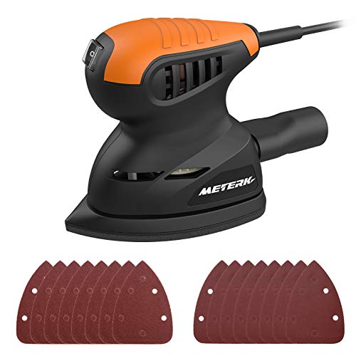 Lijadora Eléctrica, Meterk 13500 RPM Máquina para Pulir Masilla de Lijado de Pared 16pcs Sandpapers Sistema de Recolección de Polvo Lijadora Mouse para Madera