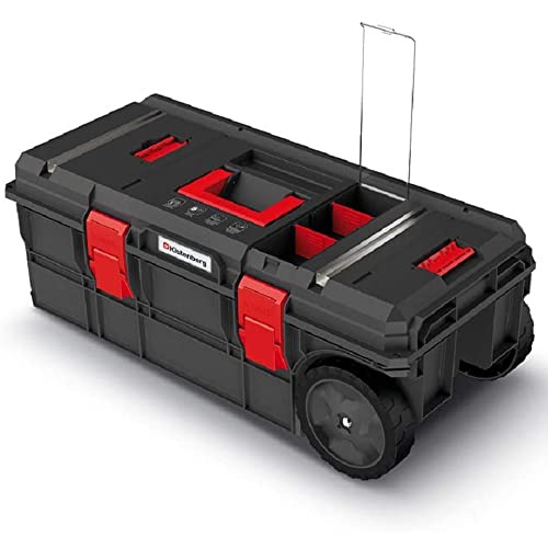 Caja de herramientas con ruedas para taller, caja de herramientas, con separadores, capacidad de carga de hasta 50 kg, plástico, 795 x 380 x 307 mm, serie modular X-Block