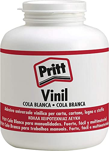 Pritt Cola Blanca, pegamento líquido blanco fácil de aplicar, cola universal fuerte para manualidades, cola vinílica blanca para múltiples materiales, 1 kg