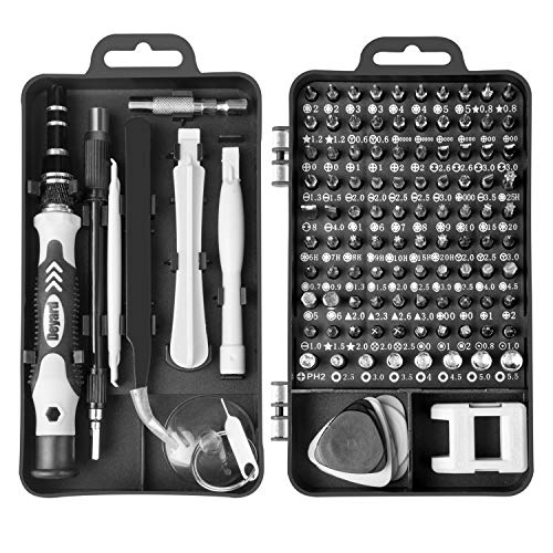 Kuptone 115 en 1 Juego de Destornilladores de precisión para Fijar iPhone, portátil, PC, MacBook, Xbox Gafas y Otros Dispositivos electrónicos, Kit de Destornilladores pequeños con Funda