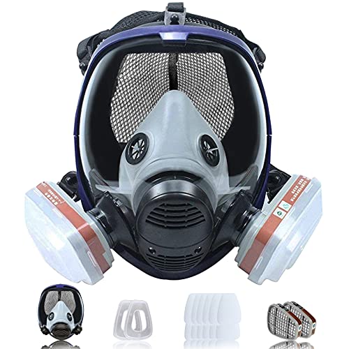 Facemoon Respirador de Cara Completa,Máscara de Gas,18 in 1 Máscara de Respirador de Seguridad, Se Puede Utilizar para Proteger Contra una Variedad de Gases