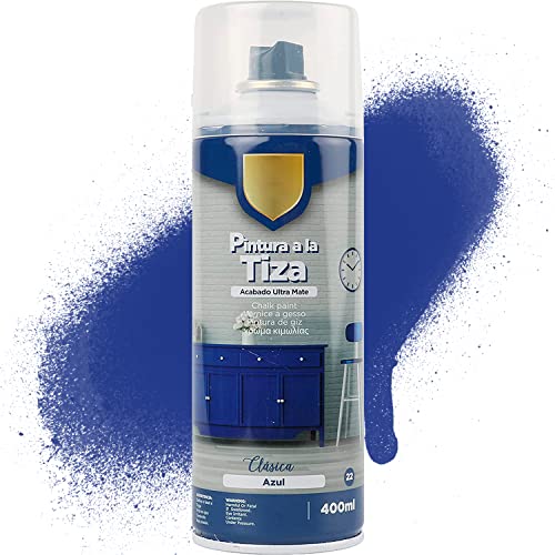 MovilCom® - Pintura en spray a la tiza, acabado Ultra Mate, Azul Cásico, 400ml, mod.T-022