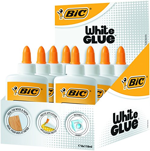 BIC Pegamento Líquido White Glue - 118 ml, Caja de 8