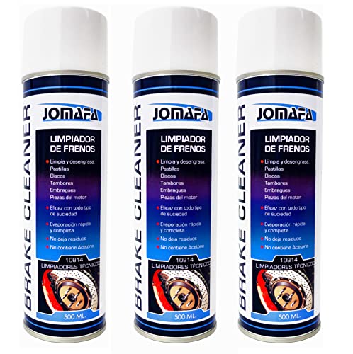JOMAFA Spray Limpiafrenos Disco Pastillas Limpiador De Freno Spray 500ml, 3 Botes (1500ml)