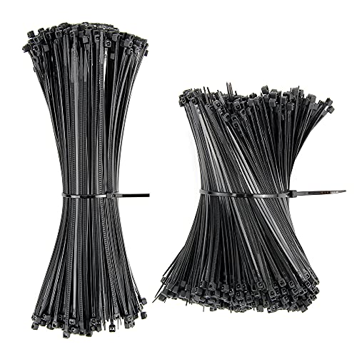 1500 Piezas Cable de Nylon Negro Bridas para Cables 500Pcs 200 x 2.5 mm/1000Pcs 120*1.9mm Bridas de Nailon para Organizar Cables Resistente a Los Rayos UV