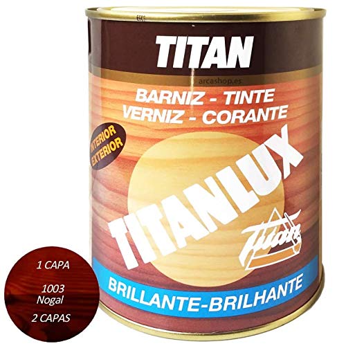 BARNIZ TINTE TITANLUX BRILLANTE NOGAL 750 ML