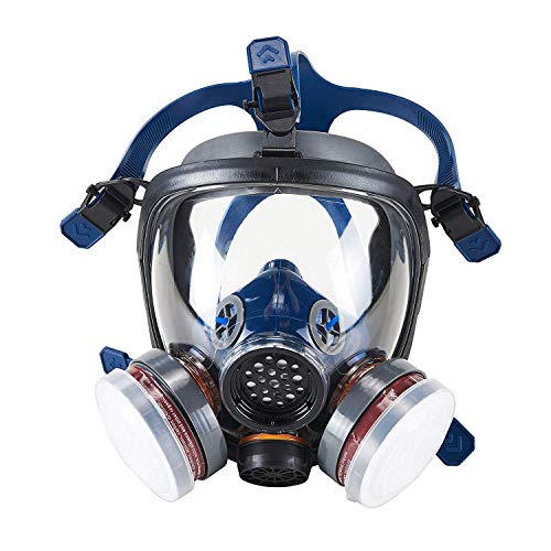 OHMOTOR Mascara Pintura, Respirador Facial de Vapor Orgánico con Certificación CE, Protección Facial Máscara de Seguridad para Pintura, Polvo