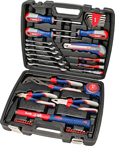 KWB - Maletín de herramientas con puntas de destornillador, 42 piezas, relleno, resistente, ideal para el hogar o el garaje, certificado GS, en práctico maletín de plástico