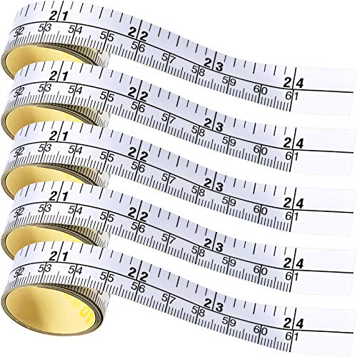 feedal Cinta métrica autoadhesiva regla de acero 1/2 x 24 pulgadas, lectura izquierda a derecha, 60 cm, 5 unidades