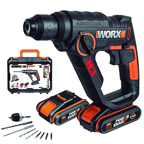 Worx WX390.1 Martillo Atornillador, 20 W, 20 V, Negro, Única