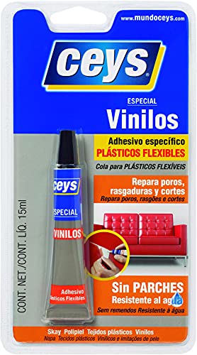 Ceys - Adhesivo especial plástivos flexibles - Pegamento para vinilos - Repara y seca en tan solo 30 minutos - 15 ML