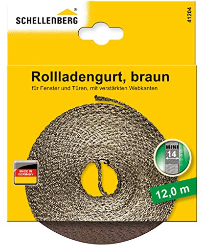 Schellenberg 41204 - Correa de persiana (14 mm, 12 m), color marrón