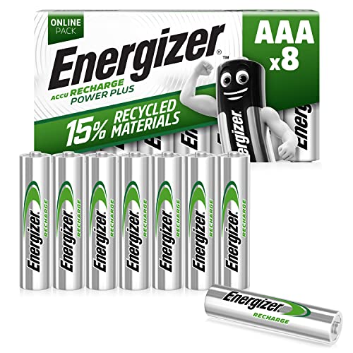 Energizer Pilas AAA Recargables, Power Plus, 8 Unidades (El Paquete Puede Variar) (Exclusivo de Amazon)
