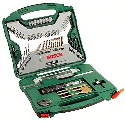 Bosch Maletín X-Line con 100 unidades para taladrar y atornillar (para madera, piedra y metal, accesorios para taladro atornillador)