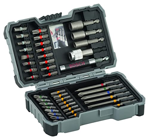 Bosch Professional 43 uds. Set de puntas de atornillar y llave de vaso (puntas PH, PZ, hexagonal, T, TH, S, accesorios para taladro y destornillador)
