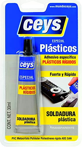 Ceys - Adhesivo para plásticos rígidos - Soldadura plástica -Fuerte y rápido - Color transparente