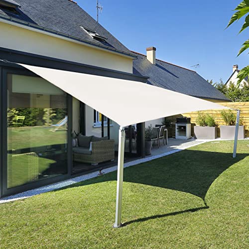 Sunnylaxx 3x4m Impermeable Toldo Vela de Sombra, Rectangular Crema Toldos Exterior Terraza Protección Rayos UV para Exteriores, Pergola, Jardín,Terrazas