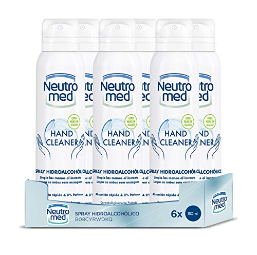 Neutromed - Spray Hidroalcohólico – 6uds 150ml (900ml) – Limpia tus manos al instante – Fragancia a limpio y fresco