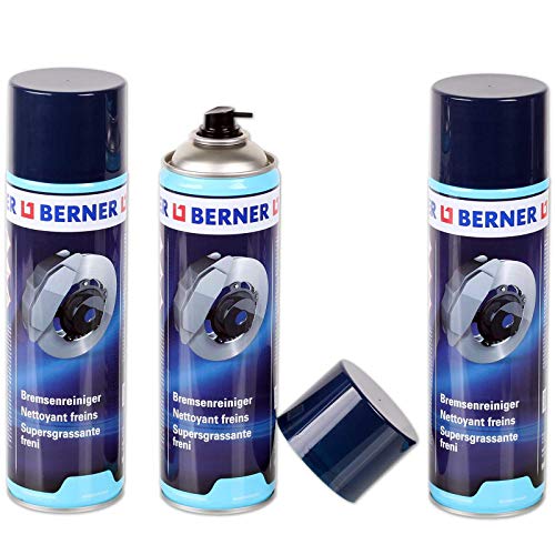 3 limpiadores de frenos de Berner, 500 ml, lata de limpiador de piezas