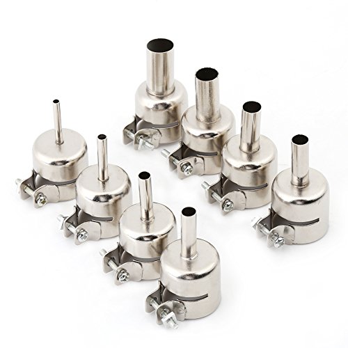8 unids / set Kits de boquillas de pistola de calor para herramientas de reparación de estación de soldadura de pistola de aire caliente （3/4/5/6/7/8/10 / 12mm)