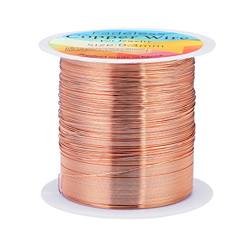 100 m x 0,3 mm alambre de joyería de cobre, alambre de cobre para manualidades y fabricación de joyas